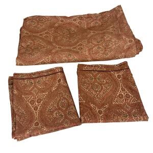RESTORATION HARDWARE Italian Cypress Red Paisley Set King Duvet & 2 King Shams